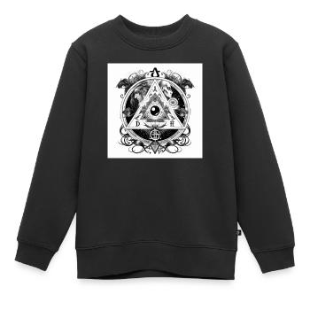Illuminati-Auge - Kinder Premium Organic Sweatshirt - Schwarz - Vorne - AI Model Kid Female (0cm)