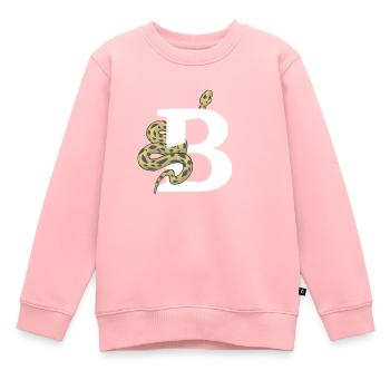 Lettre b serpent - Sweat Premium enfant bio - rose - Devant - AI Model Kid Female (0cm)