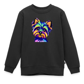 Terrier Chien Chien Propriétaire Chien Chiens Propriétaire de Chien Propriétaire de Chien - Sweat Premium enfant bio - noir - Devant - AI Model Kid Female (0cm)