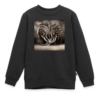 Alter Baum wartet auf die Zukunft - Kinder Premium Organic Sweatshirt - Schwarz - Vorne - AI Model Kid Female (0cm)