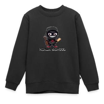school ninja - Kinder Premium Organic Sweatshirt - Schwarz - Vorne - AI Model Kid Female (0cm)