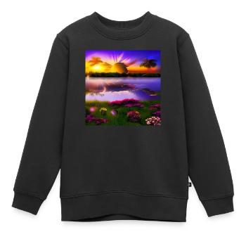 Sonnenuntergang über dem Wasser - Kinder Premium Organic Sweatshirt - Schwarz - Vorne - AI Model Kid Female (0cm)