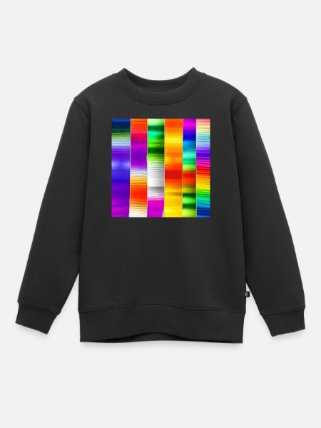 mix of crazy vertical colours - Kids Premium Organic Sweatshirt - black
