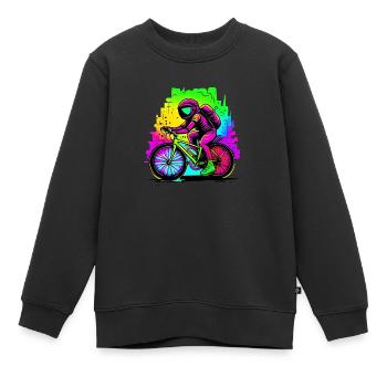 Astronaute à vélo - Sweat Premium enfant bio - noir - Devant - AI Model Kid Female (0cm)