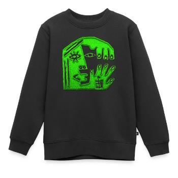 Optische Täuschung Kunst psychadelic Retro Formen Sex - Kinder Premium Organic Sweatshirt - Schwarz - Vorne - AI Model Kid Female (0cm)