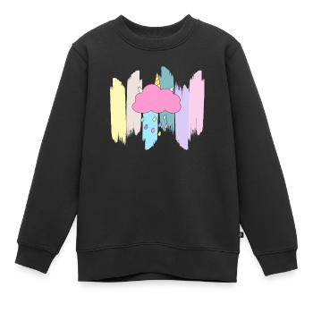 Cute cloud in pastel rainbow - Kids Premium Organic Sweatshirt - black - Front - AI Model Kid Female (0cm)