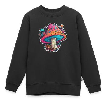 pilze - Kinder Premium Organic Sweatshirt - Schwarz - Vorne - AI Model Kid Female (0cm)