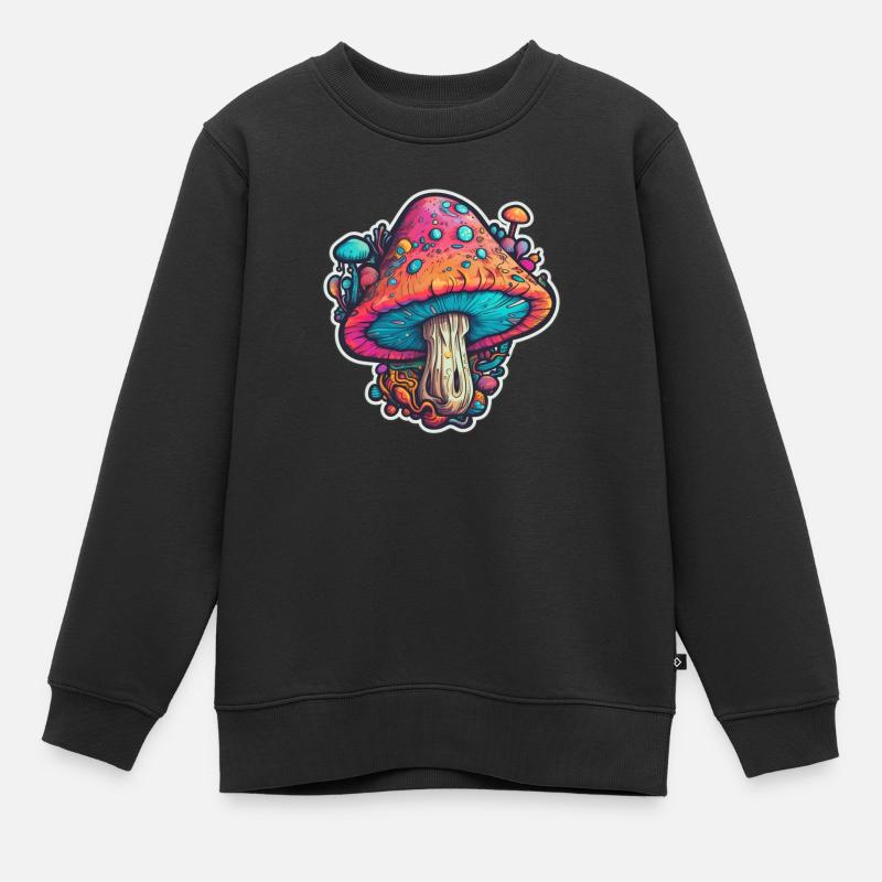 pilze - Kinder Premium Organic Sweatshirt - Schwarz