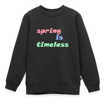 Le printemps est intemporel - Sweat Premium enfant bio - noir - Devant - AI Model Kid Female (0cm)