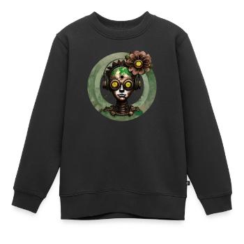 Robo Blume - Kinder Premium Organic Sweatshirt - Schwarz - Vorne - AI Model Kid Female (0cm)