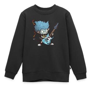 Crazy Guitar Boy - Kinder Premium Organic Sweatshirt - Schwarz - Vorne - AI Model Kid Female (0cm)