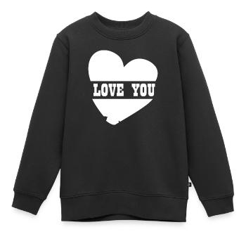 LOVE YOU - Kinder Premium Organic Sweatshirt - Schwarz - Vorne - AI Model Kid Female (0cm)