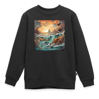 Ciel et Mer - Sweat Premium enfant bio - noir - Devant - AI Model Kid Female (0cm)