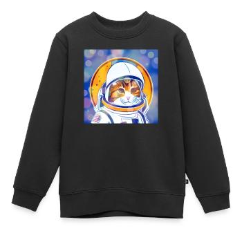 Astro-Katze - Kinder Premium Organic Sweatshirt - Schwarz - Vorne - AI Model Kid Female (0cm)