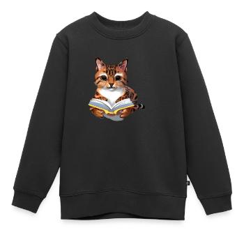 Read Bengal Book Kitten Cat Books Hangover - Kids Premium Organic Sweatshirt - black - Front - AI Model Kid Female (0cm)