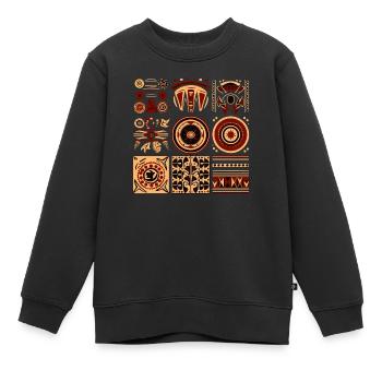 Folklore africain - Sweat Premium enfant bio - noir - Devant - AI Model Kid Female (0cm)