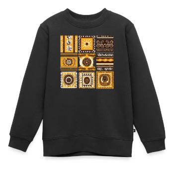 Folklore africain - Sweat Premium enfant bio - noir - Devant - AI Model Kid Female (0cm)