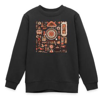 Folklore africain - Sweat Premium enfant bio - noir - Devant - AI Model Kid Female (0cm)