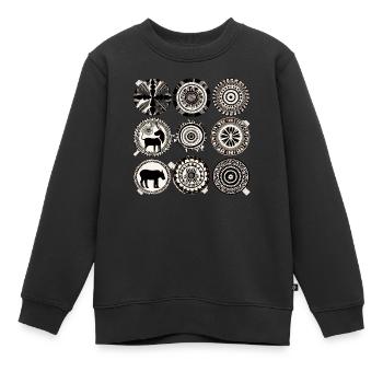 Folklore africain - Sweat Premium enfant bio - noir - Devant - AI Model Kid Female (0cm)