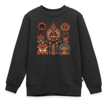 Traditionelles afrikanisches Design - Kinder Premium Organic Sweatshirt - Schwarz - Vorne - AI Model Kid Female (0cm)
