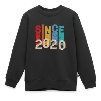 Since 2020 retro - Sweat Premium enfant bio - noir - Devant - AI Model Kid Female (0cm)