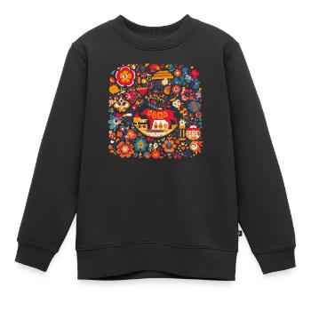Traditionelles spanisches Design - Kinder Premium Organic Sweatshirt - Schwarz - Vorne - AI Model Kid Female (0cm)