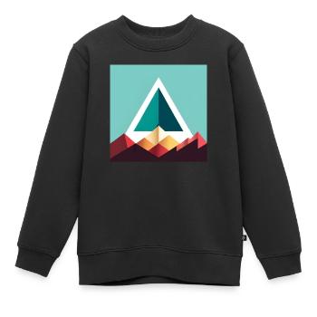 abstraktes Dreieck - Kinder Premium Organic Sweatshirt - Schwarz - Vorne - AI Model Kid Female (0cm)