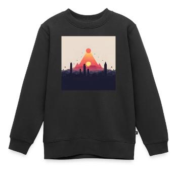 pyramide abstraite - Sweat Premium enfant bio - noir - Devant - AI Model Kid Female (0cm)