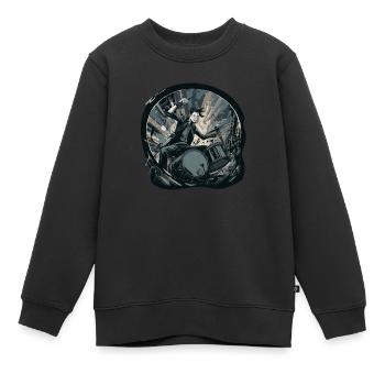 Drums crazy - Kinder Premium Organic Sweatshirt - Schwarz - Vorne - AI Model Kid Female (0cm)