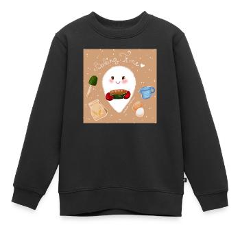 Backen - Kinder Premium Organic Sweatshirt - Schwarz - Vorne - AI Model Kid Female (0cm)
