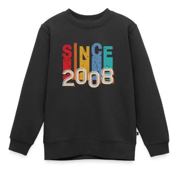Since 2008 retro - Sweat Premium enfant bio - noir - Devant - AI Model Kid Female (0cm)