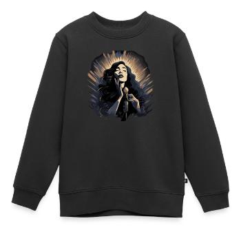 Sängerin Musik - Kinder Premium Organic Sweatshirt - Schwarz - Vorne - AI Model Kid Female (0cm)
