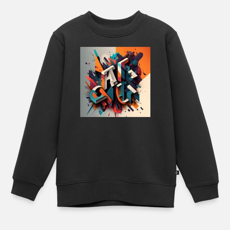Graffiti - Sweat Premium enfant bio - noir
