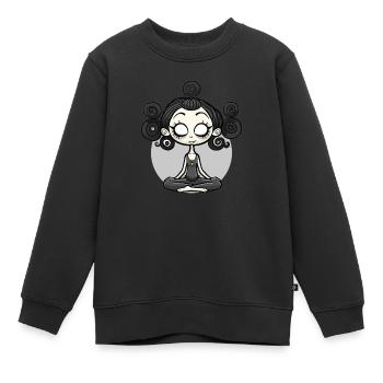 Yoga Lotus Pose - Kinder Premium Organic Sweatshirt - Schwarz - Vorne - AI Model Kid Female (0cm)