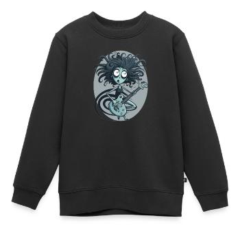 Guitar Lady - Kinder Premium Organic Sweatshirt - Schwarz - Vorne - AI Model Kid Female (0cm)