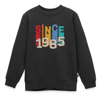 Since 1985 retro - Sweat Premium enfant bio - noir - Devant - AI Model Kid Female (0cm)