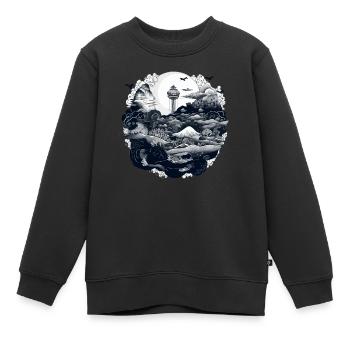 Merveilles de l'océan - Sweat Premium enfant bio - noir - Devant - AI Model Kid Female (0cm)