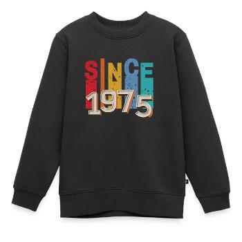 Since 1975 retro - Sweat Premium enfant bio - noir - Devant - AI Model Kid Female (0cm)