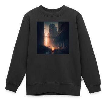 Dystopische Zukunft - Kinder Premium Organic Sweatshirt - Schwarz - Vorne - AI Model Kid Female (0cm)