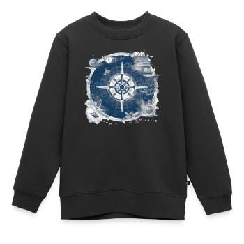 Ancienne carte nautique - Sweat Premium enfant bio - noir - Devant - AI Model Kid Female (0cm)