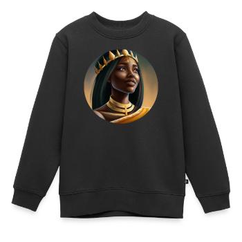 Königin - Kinder Premium Organic Sweatshirt - Schwarz - Vorne - AI Model Kid Female (0cm)
