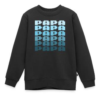 PAPA Retro Gaming 8bit Schriftzug - Kinder Premium Organic Sweatshirt - Schwarz - Vorne - AI Model Kid Female (0cm)
