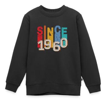 Since 1960 retro - Sweat Premium enfant bio - noir - Devant - AI Model Kid Female (0cm)