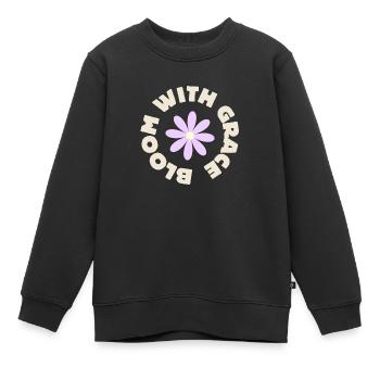 bloom with grace - Kids Premium Organic Sweatshirt - black - Front - AI Model Kid Female (0cm)