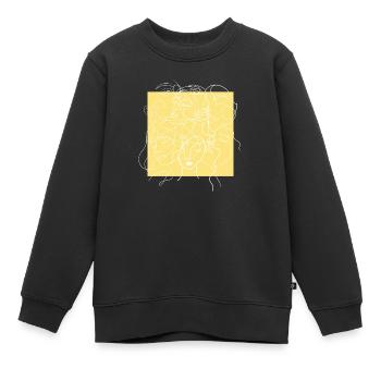 Gesichtslinie gelb - Kinder Premium Organic Sweatshirt - Schwarz - Vorne - AI Model Kid Female (0cm)