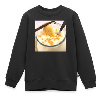 Saftigkeit dessertpudding in vanillesosse - Kinder Premium Organic Sweatshirt - Schwarz - Vorne - AI Model Kid Female (0cm)