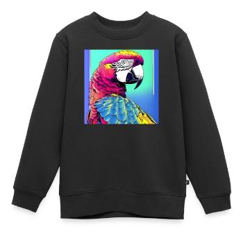 Ara néon - Sweat Premium enfant bio - noir - Devant - AI Model Kid Female (0cm)