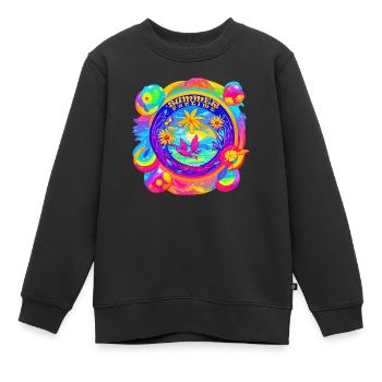 Plaisirs d’été - Sweat Premium enfant bio - noir - Devant - AI Model Kid Female (0cm)