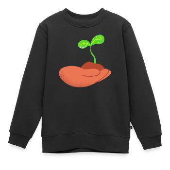 Pflanze - Kinder Premium Organic Sweatshirt - Schwarz - Vorne - AI Model Kid Female (0cm)