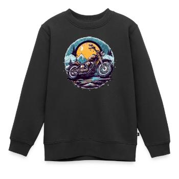 Motorrad-Chopper - Kinder Premium Organic Sweatshirt - Schwarz - Vorne - AI Model Kid Female (0cm)